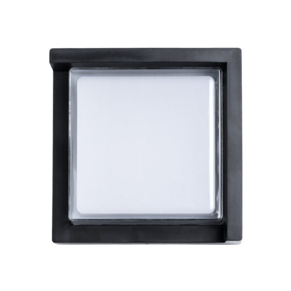 GLOBOSTAR® APEX 60770 Φωτιστικό Τοίχου – Απλίκα Εσωτερικού/Εξωτερικού Χώρου LED 10W 1050lm 120° AC175-265V Αδιάβροχο IP65 – Πλαστικό Σώμα – Φυσικό λευκό 4500K – Μ17 x Π17 x Υ9cm – Μαύρο – Bridgelux Chip – 3 Χρόνια Εγγύηση