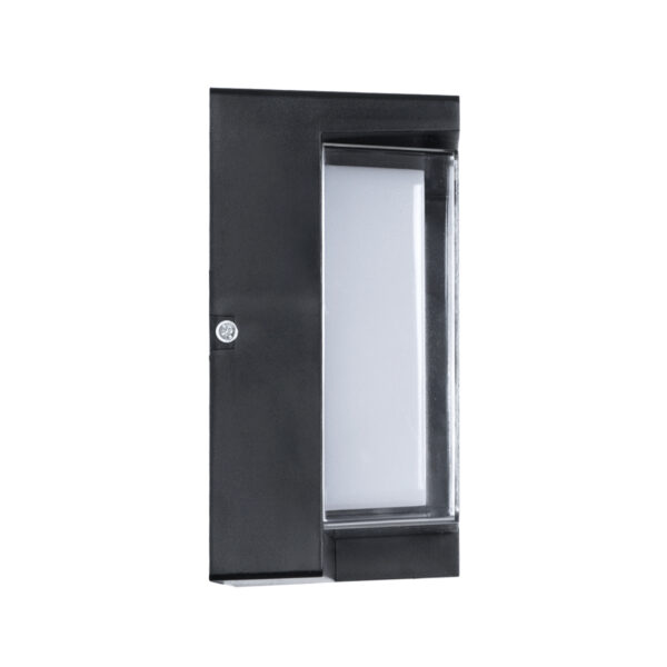 GLOBOSTAR® APEX 60770 Φωτιστικό Τοίχου – Απλίκα Εσωτερικού/Εξωτερικού Χώρου LED 10W 1050lm 120° AC175-265V Αδιάβροχο IP65 – Πλαστικό Σώμα – Φυσικό λευκό 4500K – Μ17 x Π17 x Υ9cm – Μαύρο – Bridgelux Chip – 3 Χρόνια Εγγύηση