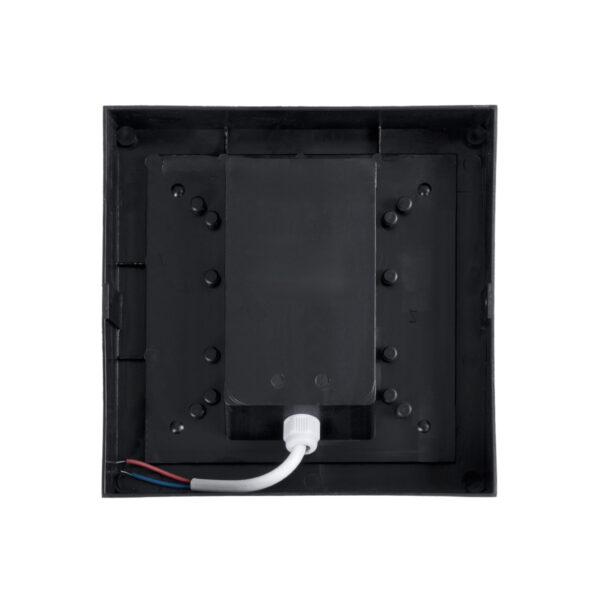 GLOBOSTAR® APEX 60770 Φωτιστικό Τοίχου – Απλίκα Εσωτερικού/Εξωτερικού Χώρου LED 10W 1050lm 120° AC175-265V Αδιάβροχο IP65 – Πλαστικό Σώμα – Φυσικό λευκό 4500K – Μ17 x Π17 x Υ9cm – Μαύρο – Bridgelux Chip – 3 Χρόνια Εγγύηση
