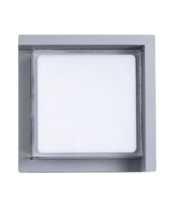 GLOBOSTAR® APEX 60771 Φωτιστικό Τοίχου – Απλίκα Εσωτερικού/Εξωτερικού Χώρου LED 10W 1050lm 120° AC175-265V Αδιάβροχο IP65 – Πλαστικό Σώμα – Φυσικό λευκό 4500K – Μ17 x Π17 x Υ9cm – Γκρι – Bridgelux Chip – 3 Χρόνια Εγγύηση