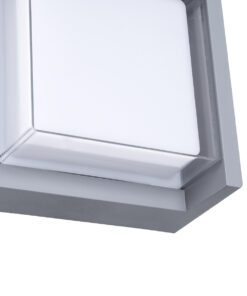 GLOBOSTAR® APEX 60771 Φωτιστικό Τοίχου – Απλίκα Εσωτερικού/Εξωτερικού Χώρου LED 10W 1050lm 120° AC175-265V Αδιάβροχο IP65 – Πλαστικό Σώμα – Φυσικό λευκό 4500K – Μ17 x Π17 x Υ9cm – Γκρι – Bridgelux Chip – 3 Χρόνια Εγγύηση