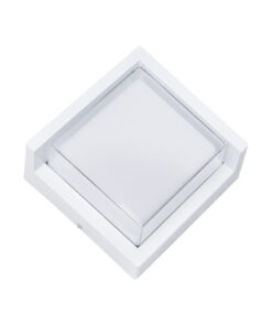 GLOBOSTAR® APEX 60772 Φωτιστικό Τοίχου – Απλίκα Εσωτερικού/Εξωτερικού Χώρου LED 10W 1050lm 120° AC175-265V Αδιάβροχο IP65 – Πλαστικό Σώμα – Φυσικό λευκό 4500K – Μ17 x Π17 x Υ9cm – Λευκό – Bridgelux Chip – 3 Χρόνια Εγγύηση