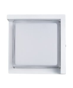 GLOBOSTAR® APEX 60772 Φωτιστικό Τοίχου – Απλίκα Εσωτερικού/Εξωτερικού Χώρου LED 10W 1050lm 120° AC175-265V Αδιάβροχο IP65 – Πλαστικό Σώμα – Φυσικό λευκό 4500K – Μ17 x Π17 x Υ9cm – Λευκό – Bridgelux Chip – 3 Χρόνια Εγγύηση