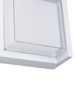 GLOBOSTAR® APEX 60772 Φωτιστικό Τοίχου – Απλίκα Εσωτερικού/Εξωτερικού Χώρου LED 10W 1050lm 120° AC175-265V Αδιάβροχο IP65 – Πλαστικό Σώμα – Φυσικό λευκό 4500K – Μ17 x Π17 x Υ9cm – Λευκό – Bridgelux Chip – 3 Χρόνια Εγγύηση