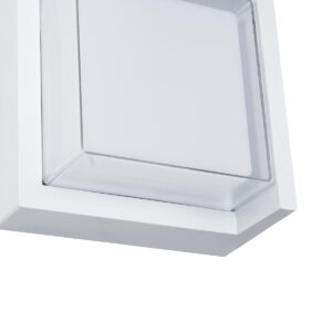 GLOBOSTAR® APEX 60772 Φωτιστικό Τοίχου – Απλίκα Εσωτερικού/Εξωτερικού Χώρου LED 10W 1050lm 120° AC175-265V Αδιάβροχο IP65 – Πλαστικό Σώμα – Φυσικό λευκό 4500K – Μ17 x Π17 x Υ9cm – Λευκό – Bridgelux Chip – 3 Χρόνια Εγγύηση