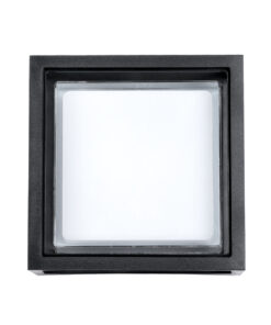 GLOBOSTAR® MAJESTIC 60773 Φωτιστικό Τοίχου – Απλίκα Εσωτερικού/Εξωτερικού Χώρου LED 10W 1050lm 120° AC175-265V Αδιάβροχο IP65 – Πλαστικό Σώμα – Φυσικό λευκό 4500K – Μ17 x Π17 x Υ9cm – Μαύρο – Bridgelux Chip – 3 Χρόνια Εγγύηση