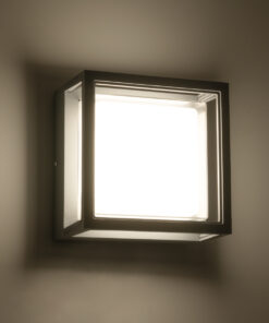 GLOBOSTAR® MAJESTIC 60774 Φωτιστικό Τοίχου – Απλίκα Εσωτερικού/Εξωτερικού Χώρου LED 10W 1050lm 120° AC175-265V Αδιάβροχο IP65 – Πλαστικό Σώμα – Φυσικό λευκό 4500K – Μ17 x Π17 x Υ9cm – Γκρι – Bridgelux Chip – 3 Χρόνια Εγγύηση