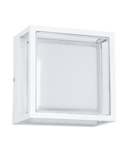 GLOBOSTAR® MAJESTIC 60775 Φωτιστικό Τοίχου – Απλίκα Εσωτερικού/Εξωτερικού Χώρου LED 10W 1050lm 120° AC175-265V Αδιάβροχο IP65 – Πλαστικό Σώμα – Φυσικό λευκό 4500K – Μ17 x Π17 x Υ9cm – Λευκό – Bridgelux Chip – 3 Χρόνια Εγγύηση