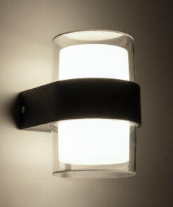 GLOBOSTAR® EMPIRE 60776 Φωτιστικό Τοίχου – Απλίκα Εσωτερικού/Εξωτερικού Χώρου LED 10W 1050lm 120° AC175-265V Αδιάβροχο IP65 – Πλαστικό Σώμα – Φυσικό λευκό 4500K – M10 x Π11 x Υ13.5cm – Μαύρο – Bridgelux Chip – 3 Χρόνια Εγγύηση