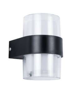 GLOBOSTAR® EMPIRE 60777 Φωτιστικό Τοίχου – Απλίκα Εσωτερικού/Εξωτερικού Χώρου LED 10W 1050lm 120° AC175-265V Αδιάβροχο IP65 – Πλαστικό Σώμα – Θερμό λευκό 2700K – M10 x Π11 x Υ13.5cm – Μαύρο – Bridgelux Chip – 3 Χρόνια Εγγύηση