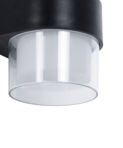 GLOBOSTAR® EMPIRE 60777 Φωτιστικό Τοίχου – Απλίκα Εσωτερικού/Εξωτερικού Χώρου LED 10W 1050lm 120° AC175-265V Αδιάβροχο IP65 – Πλαστικό Σώμα – Θερμό λευκό 2700K – M10 x Π11 x Υ13.5cm – Μαύρο – Bridgelux Chip – 3 Χρόνια Εγγύηση