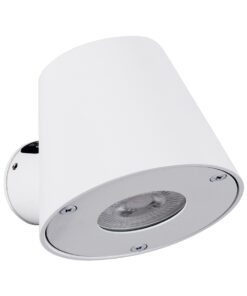 GloboStar® GARDENIA 60793 Φωτιστικό Τοίχου – Απλίκα Αρχιτεκτονικού Φωτισμού Εσωτερικού/Εξωτερικού Χώρου Up or Down Μονόφωτο 1 x GU10 AC220-240V Αδιάβροχο IP65 – Σώμα Αλουμινίου & Tempered Glass – Μ9.5 x Π13 x Υ7.7cm – Λευκό – 5 Years Warranty