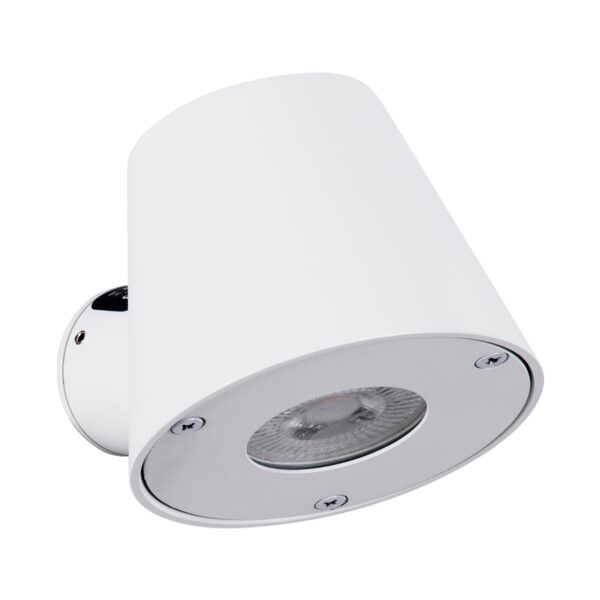GloboStar® GARDENIA 60793 Φωτιστικό Τοίχου – Απλίκα Αρχιτεκτονικού Φωτισμού Εσωτερικού/Εξωτερικού Χώρου Up or Down Μονόφωτο 1 x GU10 AC220-240V Αδιάβροχο IP65 – Σώμα Αλουμινίου & Tempered Glass – Μ9.5 x Π13 x Υ7.7cm – Λευκό – 5 Years Warranty