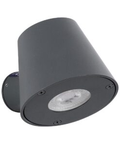 GloboStar® GARDENIA 60794 Φωτιστικό Τοίχου – Απλίκα Αρχιτεκτονικού Φωτισμού Εσωτερικού/Εξωτερικού Χώρου Up or Down Μονόφωτο 1 x GU10 AC220-240V Αδιάβροχο IP65 – Σώμα Αλουμινίου & Tempered Glass – Μ9.5 x Π13 x Υ7.7cm – Γκρι Ανθρακί – 5 Years Warranty