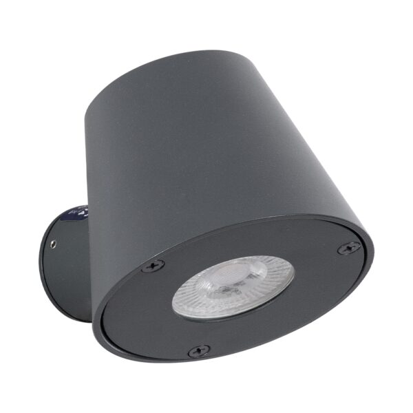 GloboStar® GARDENIA 60794 Φωτιστικό Τοίχου – Απλίκα Αρχιτεκτονικού Φωτισμού Εσωτερικού/Εξωτερικού Χώρου Up or Down Μονόφωτο 1 x GU10 AC220-240V Αδιάβροχο IP65 – Σώμα Αλουμινίου & Tempered Glass – Μ9.5 x Π13 x Υ7.7cm – Γκρι Ανθρακί – 5 Years Warranty