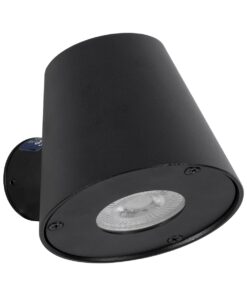 GloboStar® GARDENIA 60795 Φωτιστικό Τοίχου – Απλίκα Αρχιτεκτονικού Φωτισμού Εσωτερικού/Εξωτερικού Χώρου Up or Down Μονόφωτο 1 x GU10 AC220-240V Αδιάβροχο IP65 – Σώμα Αλουμινίου & Tempered Glass – Μ9.5 x Π13 x Υ7.7cm – Μαύρο – 5 Years Warranty