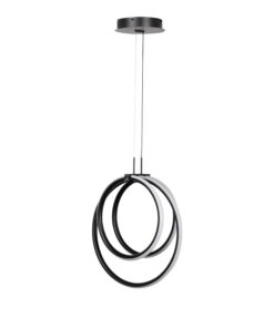 InLight Κρεμαστό φωτιστικό LED 40W 3CCT (by switch on base) σε μαύρο χρώμα D:38cm (6080-BL)