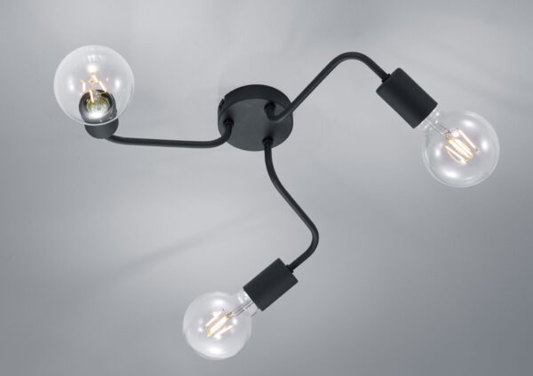 Φωτιστικό Οροφής Trio Lighting   E27 Μαύρο Ματ Μεταλλικό    608000332