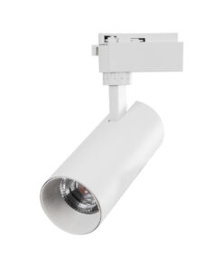 GloboStar® LUGANO 60807 Μονοφασικό Φωτιστικό Σποτ Ράγας LED 20W 2500lm 36° Acrylic HQ LENS AC 220-240V IP20 Φ6.5 x Υ22cm Φυσικό Λευκό 4500K – EUROTRACK® System 1L+1N – Λευκό – Bridgelux Chip – TÜV Certified Driver – 5 Χρόνια Εγγύηση