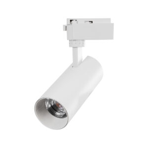 GloboStar® LUGANO 60807 Μονοφασικό Φωτιστικό Σποτ Ράγας LED 20W 2500lm 36° Acrylic HQ LENS AC 220-240V IP20 Φ6.5 x Υ22cm Φυσικό Λευκό 4500K – EUROTRACK® System 1L+1N – Λευκό – Bridgelux Chip – TÜV Certified Driver – 5 Χρόνια Εγγύηση