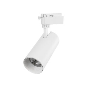 GloboStar® LUGANO 60812 Μονοφασικό Φωτιστικό Σποτ Ράγας LED 30W 3900lm 36° Acrylic HQ LENS AC 220-240V IP20 Φ7.5 x Υ22.7cm Ψυχρό Λευκό 6000K – EUROTRACK® System 1L+1N – Λευκό – Bridgelux Chip – TÜV Certified Driver – 5 Χρόνια Εγγύηση