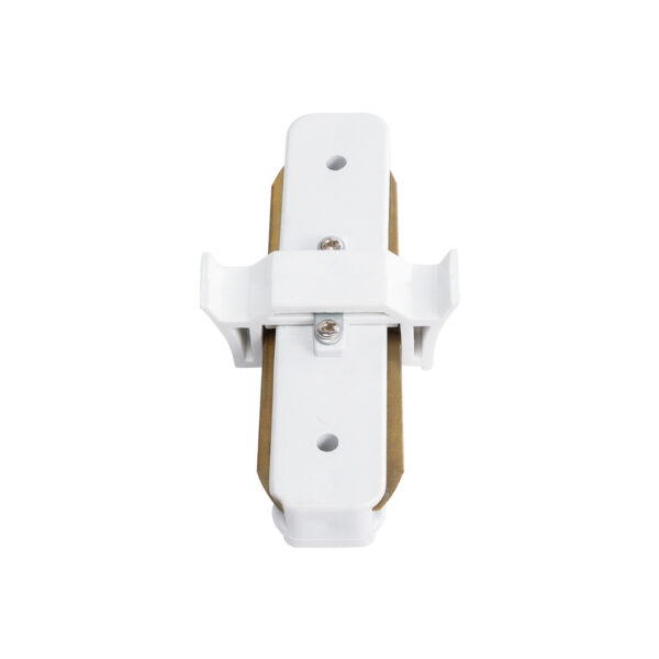 Globostar 60848 Μονοφασικός Connector 2 Καλωδίων Συνδεσμολογίας Γιώτα (Ι) για Λευκή Ράγα Οροφής