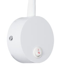 GloboStar® GOOSE 60876 Μοντέρνο Φωτιστικό Τοίχου – Απλίκα Ξενοδοχείου Bed Side LED 3W 300lm 36° AC 220-240V – Reading Light – Μ6.5 x Π15 x Υ24.5cm – Φυσικό Λευκό 4500K – Λευκό