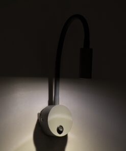 GloboStar® GOOSE 60877 Μοντέρνο Φωτιστικό Τοίχου – Απλίκα Ξενοδοχείου Bed Side LED 3W 300lm 36° AC 220-240V – Reading Light – Μ6.5 x Π15 x Υ24.5cm – Φυσικό Λευκό 4500K – Γκρι Ανθρακί