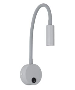 GloboStar® GOOSE 60877 Μοντέρνο Φωτιστικό Τοίχου – Απλίκα Ξενοδοχείου Bed Side LED 3W 300lm 36° AC 220-240V – Reading Light – Μ6.5 x Π15 x Υ24.5cm – Φυσικό Λευκό 4500K – Γκρι Ανθρακί
