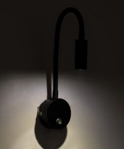 GloboStar® GOOSE 60878 Μοντέρνο Φωτιστικό Τοίχου – Απλίκα Ξενοδοχείου Bed Side LED 3W 300lm 36° AC 220-240V – Reading Light – Μ6.5 x Π15 x Υ24.5cm – Φυσικό Λευκό 4500K – Μαύρο