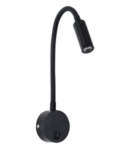 GloboStar® GOOSE 60878 Μοντέρνο Φωτιστικό Τοίχου – Απλίκα Ξενοδοχείου Bed Side LED 3W 300lm 36° AC 220-240V – Reading Light – Μ6.5 x Π15 x Υ24.5cm – Φυσικό Λευκό 4500K – Μαύρο