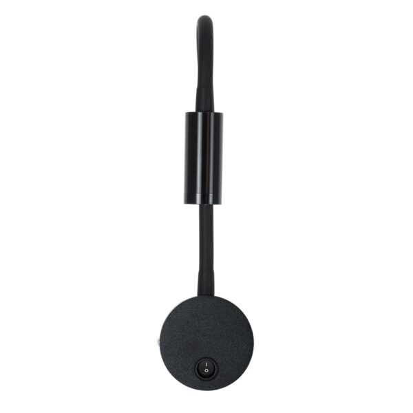 GloboStar® GOOSE 60878 Μοντέρνο Φωτιστικό Τοίχου – Απλίκα Ξενοδοχείου Bed Side LED 3W 300lm 36° AC 220-240V – Reading Light – Μ6.5 x Π15 x Υ24.5cm – Φυσικό Λευκό 4500K – Μαύρο