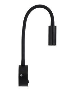 GloboStar® GOOSE 60878 Μοντέρνο Φωτιστικό Τοίχου – Απλίκα Ξενοδοχείου Bed Side LED 3W 300lm 36° AC 220-240V – Reading Light – Μ6.5 x Π15 x Υ24.5cm – Φυσικό Λευκό 4500K – Μαύρο