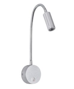 GloboStar® GOOSE 60879 Μοντέρνο Φωτιστικό Τοίχου – Απλίκα Ξενοδοχείου Bed Side LED 3W 300lm 36° AC 220-240V – Reading Light – Μ6.5 x Π15 x Υ24.5cm – Φυσικό Λευκό 4500K – Ασημί Νίκελ