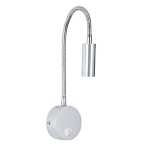 GloboStar® GOOSE 60879 Μοντέρνο Φωτιστικό Τοίχου – Απλίκα Ξενοδοχείου Bed Side LED 3W 300lm 36° AC 220-240V – Reading Light – Μ6.5 x Π15 x Υ24.5cm – Φυσικό Λευκό 4500K – Ασημί Νίκελ
