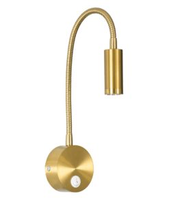 GloboStar® GOOSE 60880 Μοντέρνο Φωτιστικό Τοίχου – Απλίκα Ξενοδοχείου Bed Side LED 3W 300lm 36° AC 220-240V – Reading Light – Μ6.5 x Π15 x Υ24.5cm – Φυσικό Λευκό 4500K – Χρυσό Βούρτσας