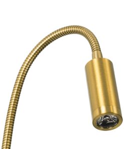 GloboStar® GOOSE 60880 Μοντέρνο Φωτιστικό Τοίχου – Απλίκα Ξενοδοχείου Bed Side LED 3W 300lm 36° AC 220-240V – Reading Light – Μ6.5 x Π15 x Υ24.5cm – Φυσικό Λευκό 4500K – Χρυσό Βούρτσας
