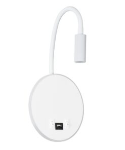 GloboStar® GOOSE 60881 Μοντέρνο Φωτιστικό Τοίχου – Απλίκα Ξενοδοχείου Bed Side LED 6W 600lm 36° & 360° AC 220-240V – Reading Light & 360° Κρυφός Φωτισμός – Φορτιστής USB 3A – Μ15.5 x Π15 x Υ30.5cm – Φυσικό Λευκό 4500K – Λευκό