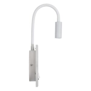 GloboStar® GOOSE 60881 Μοντέρνο Φωτιστικό Τοίχου – Απλίκα Ξενοδοχείου Bed Side LED 6W 600lm 36° & 360° AC 220-240V – Reading Light & 360° Κρυφός Φωτισμός – Φορτιστής USB 3A – Μ15.5 x Π15 x Υ30.5cm – Φυσικό Λευκό 4500K – Λευκό