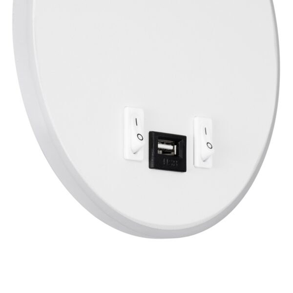GloboStar® GOOSE 60881 Μοντέρνο Φωτιστικό Τοίχου – Απλίκα Ξενοδοχείου Bed Side LED 6W 600lm 36° & 360° AC 220-240V – Reading Light & 360° Κρυφός Φωτισμός – Φορτιστής USB 3A – Μ15.5 x Π15 x Υ30.5cm – Φυσικό Λευκό 4500K – Λευκό