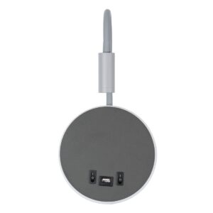 GloboStar® GOOSE 60882 Μοντέρνο Φωτιστικό Τοίχου – Απλίκα Ξενοδοχείου Bed Side LED 6W 600lm 36° & 360° AC 220-240V – Reading Light & 360° Κρυφός Φωτισμός – Φορτιστής USB 3A – Μ15.5 x Π15 x Υ30.5cm – Φυσικό Λευκό 4500K – Γκρι Ανθρακί