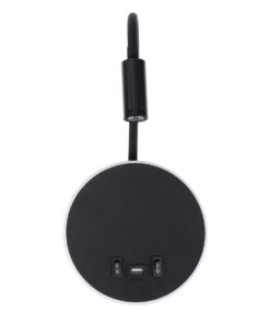 GloboStar® GOOSE 60883 Μοντέρνο Φωτιστικό Τοίχου – Απλίκα Ξενοδοχείου Bed Side LED 6W 600lm 36° & 360° AC 220-240V – Reading Light & 360° Κρυφός Φωτισμός – Φορτιστής USB 3A – Μ15.5 x Π15 x Υ30.5cm – Φυσικό Λευκό 4500K – Μαύρο