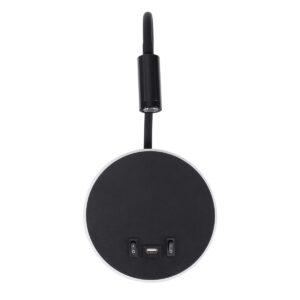 GloboStar® GOOSE 60883 Μοντέρνο Φωτιστικό Τοίχου – Απλίκα Ξενοδοχείου Bed Side LED 6W 600lm 36° & 360° AC 220-240V – Reading Light & 360° Κρυφός Φωτισμός – Φορτιστής USB 3A – Μ15.5 x Π15 x Υ30.5cm – Φυσικό Λευκό 4500K – Μαύρο