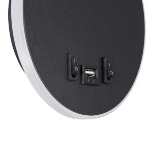 GloboStar® GOOSE 60883 Μοντέρνο Φωτιστικό Τοίχου – Απλίκα Ξενοδοχείου Bed Side LED 6W 600lm 36° & 360° AC 220-240V – Reading Light & 360° Κρυφός Φωτισμός – Φορτιστής USB 3A – Μ15.5 x Π15 x Υ30.5cm – Φυσικό Λευκό 4500K – Μαύρο