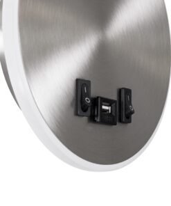 GloboStar® GOOSE 60884 Μοντέρνο Φωτιστικό Τοίχου – Απλίκα Ξενοδοχείου Bed Side LED 6W 600lm 36° & 360° AC 220-240V – Reading Light & 360° Κρυφός Φωτισμός – Φορτιστής USB 3A – Μ15.5 x Π15 x Υ30.5cm – Φυσικό Λευκό 4500K – Ασημί Νίκελ