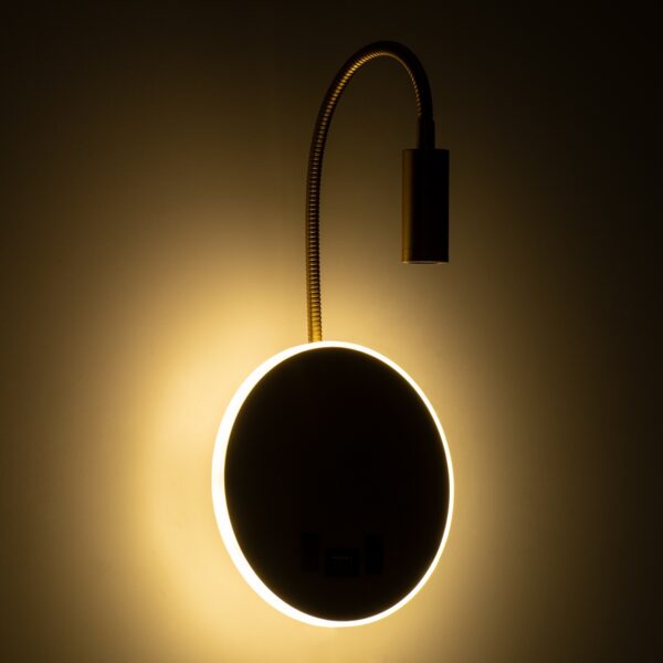 GloboStar® GOOSE 60884 Μοντέρνο Φωτιστικό Τοίχου – Απλίκα Ξενοδοχείου Bed Side LED 6W 600lm 36° & 360° AC 220-240V – Reading Light & 360° Κρυφός Φωτισμός – Φορτιστής USB 3A – Μ15.5 x Π15 x Υ30.5cm – Φυσικό Λευκό 4500K – Ασημί Νίκελ