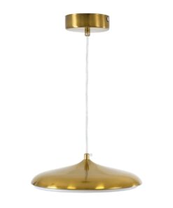 GloboStar® BARON 60886 Κρεμαστή Πλαφονιέρα Οροφής LED CCT 12W 1440lm 120° AC 220-240V – Εναλλαγή Φωτισμού μέσω Διακόπτη On/Off All In One Ψυχρό 6000k+Φυσικό 4500k+Θερμό 2700k Φ25 x Υ8cm – Χρυσό Πλατίνα – 3 Years Warranty