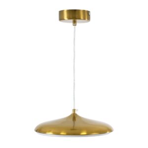 GloboStar® BARON 60886 Κρεμαστή Πλαφονιέρα Οροφής LED CCT 12W 1440lm 120° AC 220-240V – Εναλλαγή Φωτισμού μέσω Διακόπτη On/Off All In One Ψυχρό 6000k+Φυσικό 4500k+Θερμό 2700k Φ25 x Υ8cm – Χρυσό Πλατίνα – 3 Years Warranty