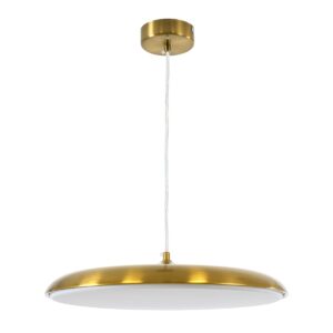 GloboStar® BARON 60887 Κρεμαστή Πλαφονιέρα Οροφής LED CCT 24W 2880lm 120° AC 220-240V – Εναλλαγή Φωτισμού μέσω Διακόπτη On/Off All In One Ψυχρό 6000k+Φυσικό 4500k+Θερμό 2700k Φ40 x Υ10cm – Χρυσό Πλατίνα – 3 Years Warranty