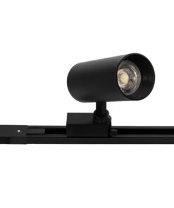 GloboStar® 2L-EUROTRACK 60901 Μονοφασική Ράγα 2 Καλωδίων για Σποτ Ράγας LED AC 220-240V IP20 Μ100 x Π3.4 x Υ2cm – EUROTRACK® System 1L+1N – Αλουμίνιο – Μαύρο – 1 Μέτρο – 5 Χρόνια Εγγύηση